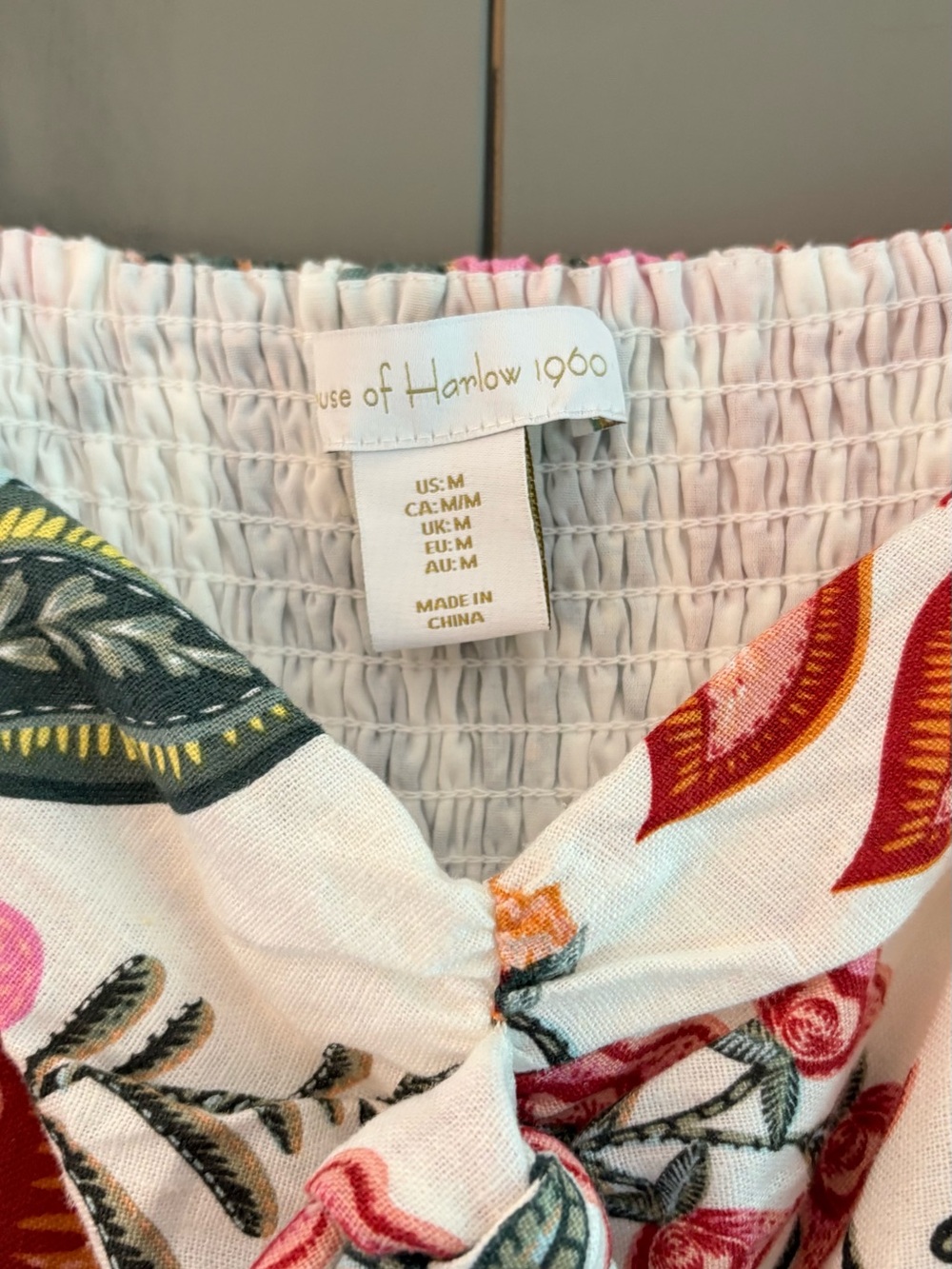 House of Harlow 1960 White Maxi Skirt with Pink & Green Floral Print - Picture 4 of 7